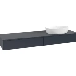 V&b antao servantskap 2 skuffer glatt 1600x190x500 høyre m/kranhull blå