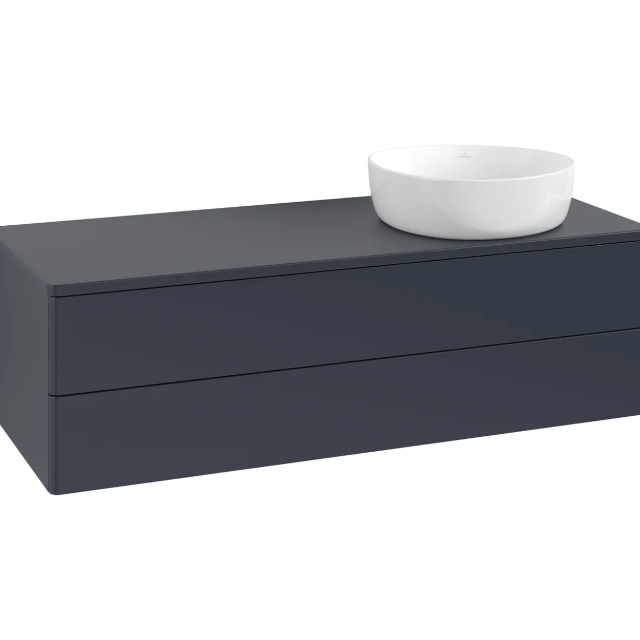 V&b antao servantskap 2 skuffer glatt 1200x360x500 høyre m/kranhull blå