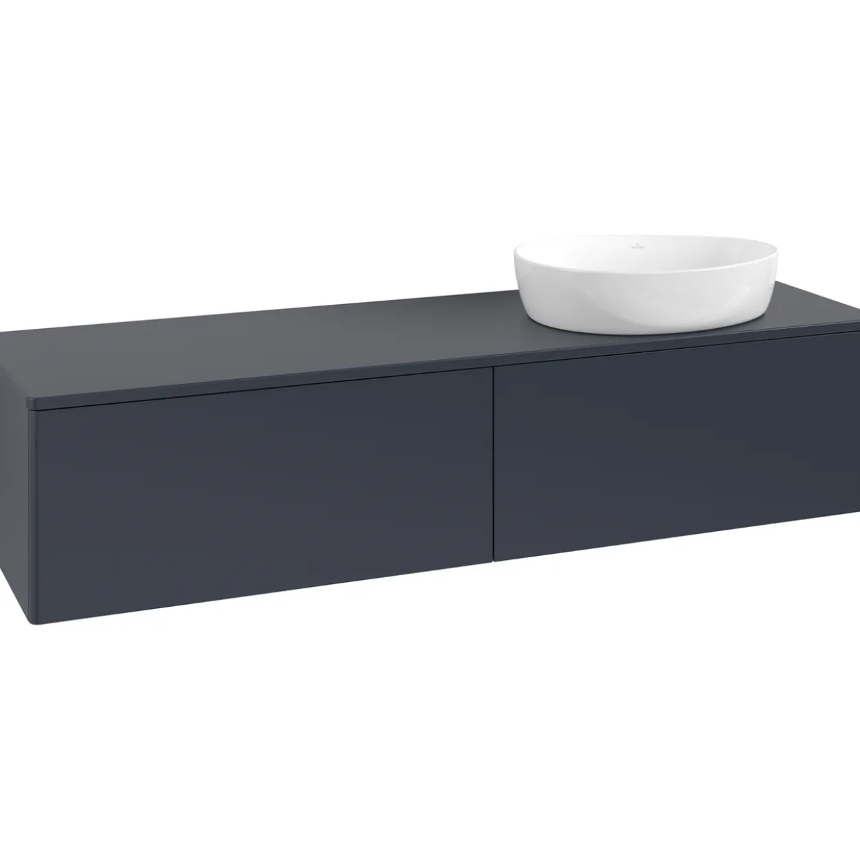 V&b antao servantskap 2 skuffer glatt 1600x360x500 høyre m/kranhull blå