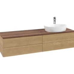 V&b antao servantskap 4 skuffer glatt 1600x360x500 høyre m/kranhull eik/valnøtt
