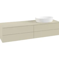 V&b antao servantskap 4 skuffer glatt 1600x360x500 høyre m/kranhull silkegrå