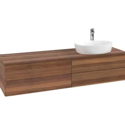 V&b antao servantskap 4 skuffer glatt 1600x360x500 høyre m/kranhull valnøtt/valnøtt