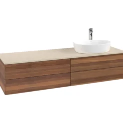 V&b antao servantskap 4 skuffer glatt 1600x360x500 høyre m/kranhull valnøtt/créme