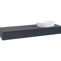 V&b antao servantskap 2 skuffer glatt 1600x190x500 høyre u/kranhull blå