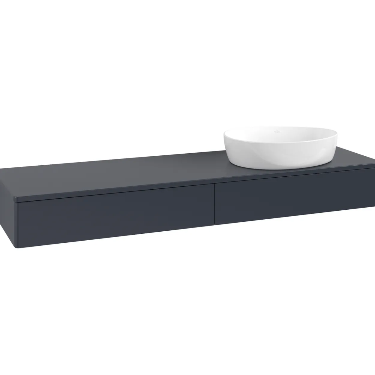 V&b antao servantskap 2 skuffer glatt 1600x190x500 høyre u/kranhull blå