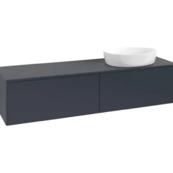 V&b antao servantskap 2 skuffer glatt 1600x360x500 høyre u/kranhull blå