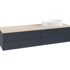 V&b antao servantskap 4 skuffer glatt 1600x360x500 høyre u/kranhull blå/créme