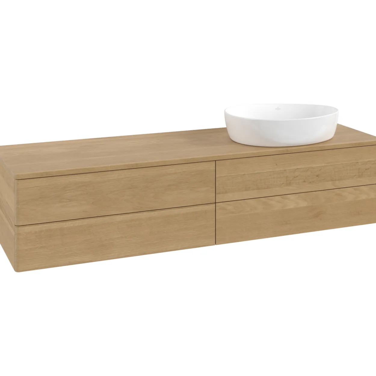 V&b antao servantskap 4 skuffer glatt 1600x360x500 høyre u/kranhull eik