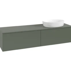 V&b antao servantskap 2 skuffer glatt 1600x360x500 høyre u/kranhull grønn