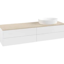 V&b antao servantskap 4 skuffer glatt 1600x360x500 høyre u/kranhull matt hvit/créme