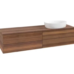 V&b antao servantskap 4 skuffer glatt 1600x360x500 høyre u/kranhull valnøtt/valnøtt
