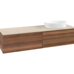 V&b antao servantskap 4 skuffer glatt 1600x360x500 høyre u/kranhull valnøtt/créme