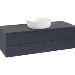 V&b antao servantskap 2 skuffer glatt 1200x360x500 m/kranhull blå