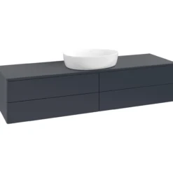V&b antao servantskap 4 skuffer glatt 1600x360x500 m/kranhull blå