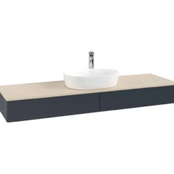 V&b antao servantskap 2 skuffer glatt 1600x190x500 m/kranhull blå/créme
