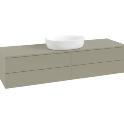 V&b antao servantskap 4 skuffer glatt 1600x360x500 m/kranhull stengrå