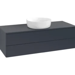 V&b antao servantskap 2 skuffer glatt 1200x360x500 u/kranhull blå