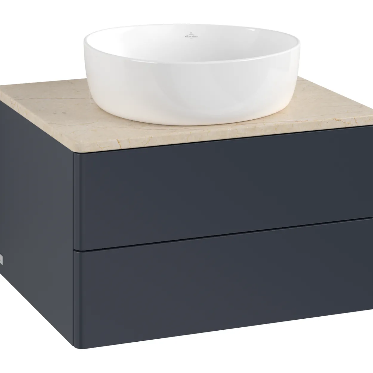 V&b antao servantskap 2 skuffer glatt 600x360x500 u/kranhull blå/créme
