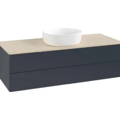 V&b antao servantskap 2 skuffer glatt 1200x360x500 u/kranhull blå/créme