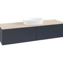 V&b antao servantskap 2 skuffer glatt 1600x360x500 u/kranhull blå/créme