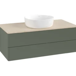 V&b antao servantskap 2 skuffer glatt 1000x360x500 u/kranhull grønn/créme