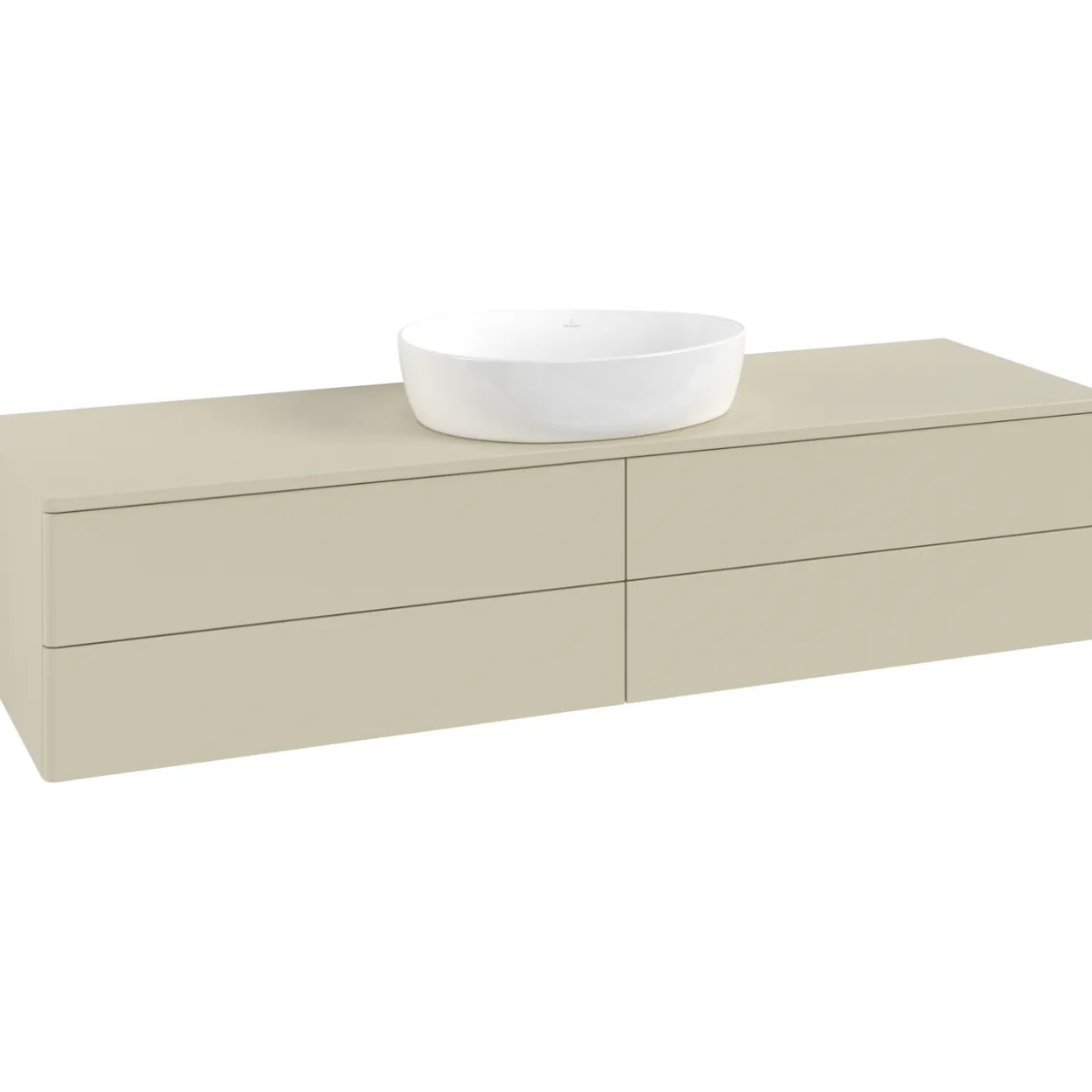 V&b antao servantskap 4 skuffer glatt 1600x360x500 u/kranhull silkegrå