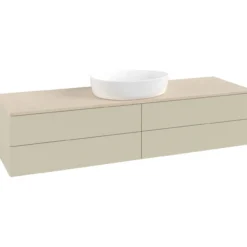 V&b antao servantskap 4 skuffer glatt 1600x360x500 u/kranhull silkegrå/créme