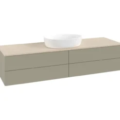 V&b antao servantskap 4 skuffer glatt 1600x360x500 u/kranhull stengrå/créme