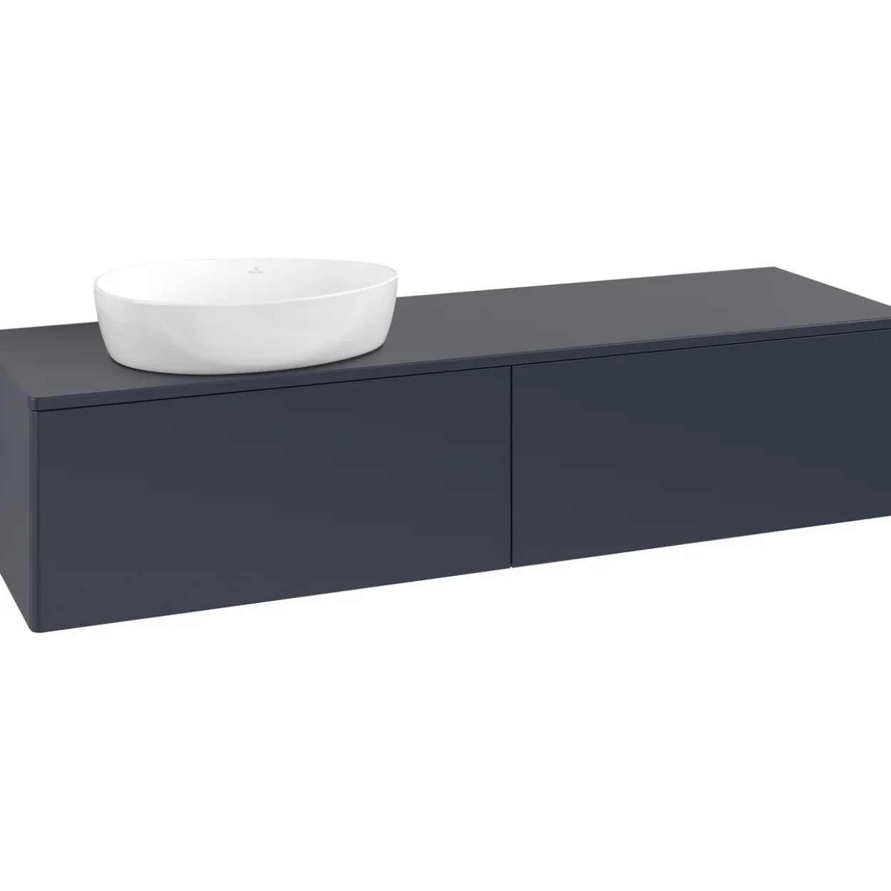 V&b antao servantskap 2 skuffer glatt 1600x360x500 venstre m/kranhull blå