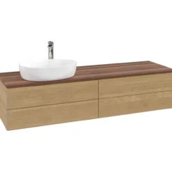 V&b antao servantskap 4 skuffer glatt 1600x360x500 venstre m/kranhull eik/valnøtt