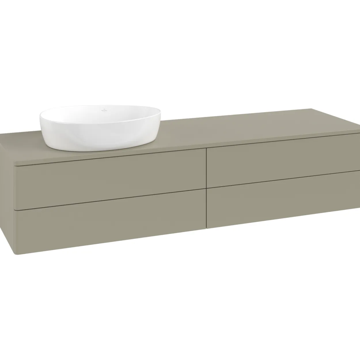 V&b antao servantskap 4 skuffer glatt 1600x360x500 venstre m/kranhull stengrå