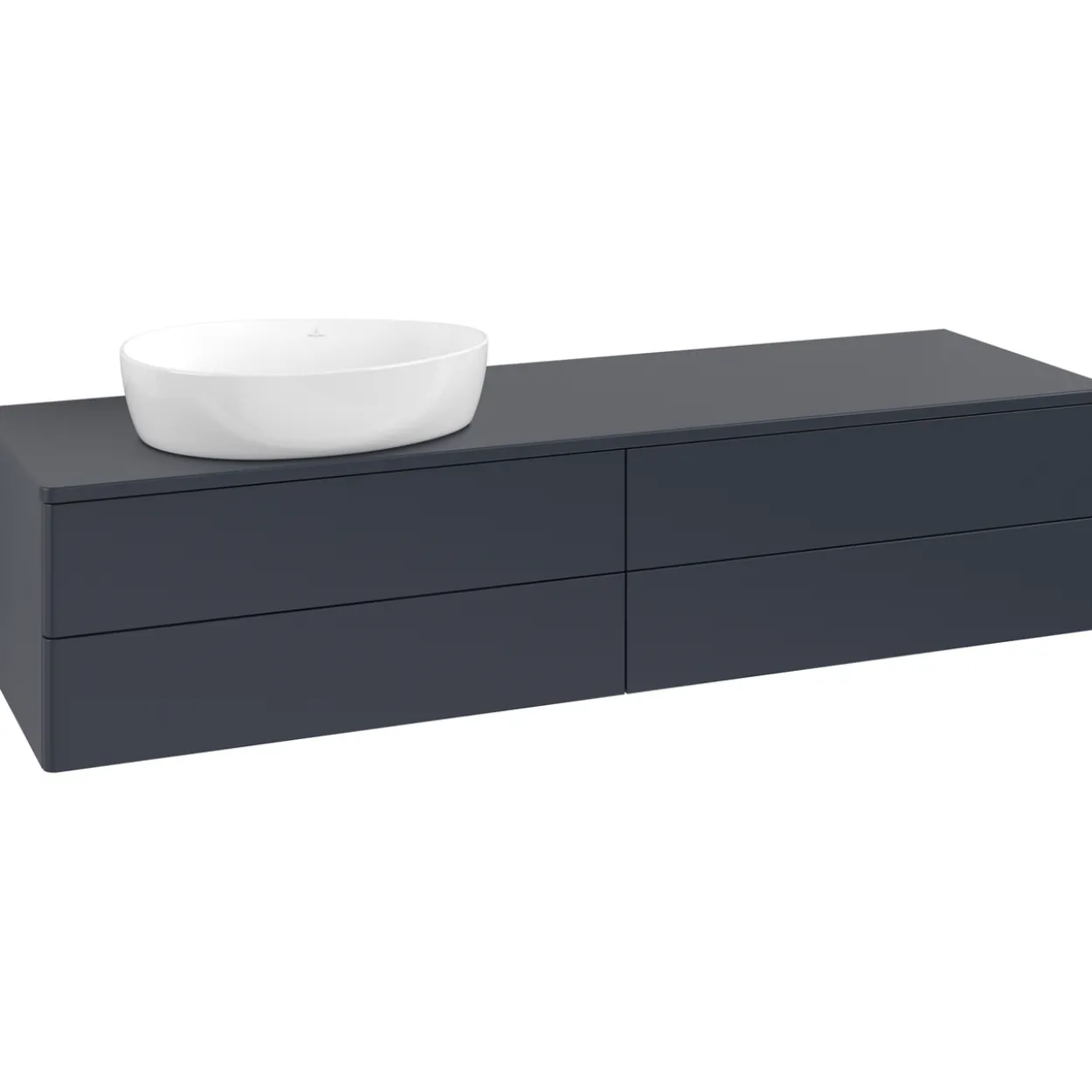 V&b antao servantskap 4 skuffer glatt 1600x360x500 venstre u/kranhull blå