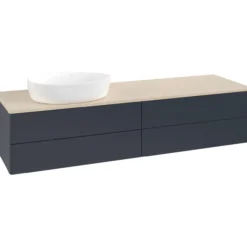 V&b antao servantskap 4 skuffer glatt 1600x360x500 venstre u/kranhull blå/créme