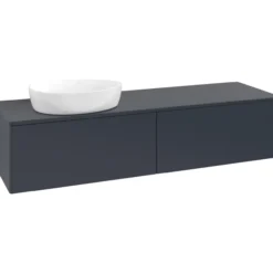 V&b antao servantskap 2 skuffer glatt 1600x360x500 venstre u/kranhull blå