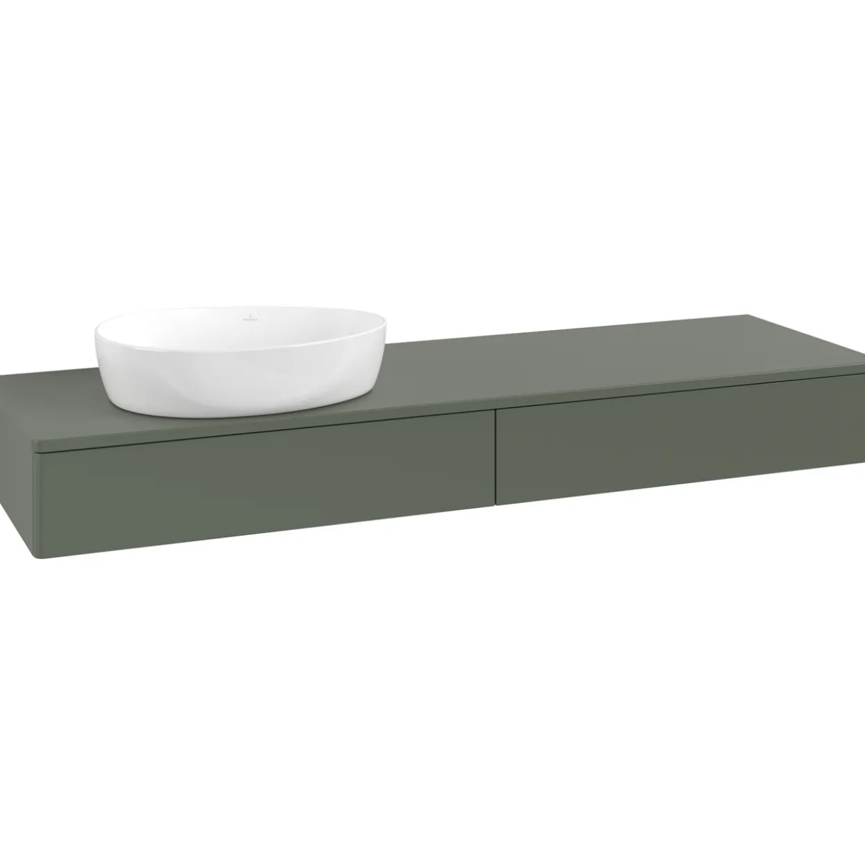 V&b antao servantskap 2 skuffer glatt 1600x190x500 venstre u/kranhull grønn