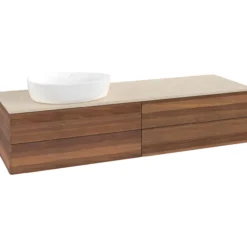 V&b antao servantskap 4 skuffer glatt 1600x360x500 venstre u/kranhull valnøtt/créme