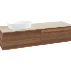 V&b antao servantskap 2 skuffer glatt 1600x360x500 venstre u/kranhull valnøtt/créme