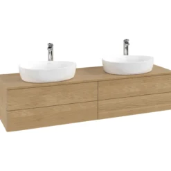 V&b antao servantskap 4 skuffer rillet 1600x360x500 for 2 serv. m/kranhull eik