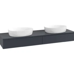 V&b antao servantskap 2 skuffer rillet 1600x190x500 for 2 serv. u/kranhull blå