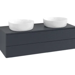 V&b antao servantskap 2 skuffer rillet 1200x360x500 for 2 serv. u/kranhull blå