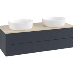 V&b antao servantskap 2 skuffer rillet 1200x360x500 for 2 serv. u/kranhull blå/créme