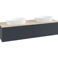 V&b antao servantskap 2 skuffer rillet 1600x360x500 for 2 serv. u/kranhull blå/créme
