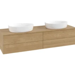 V&b antao servantskap 4 skuffer rillet 1600x360x500 for 2 serv. u/kranhull eik