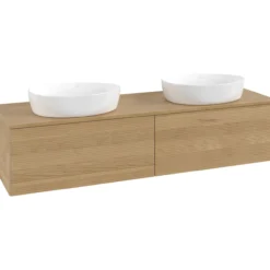 V&b antao servantskap 2 skuffer rillet 1600x360x500 for 2 serv. u/kranhull eik