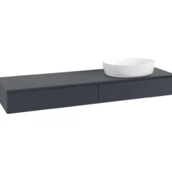 V&b antao servantskap 2 skuffer rillet 1600x190x500 høyre m/kranhull blå