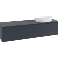 V&b antao servantskap 2 skuffer rillet 1600x360x500 høyre m/kranhull blå