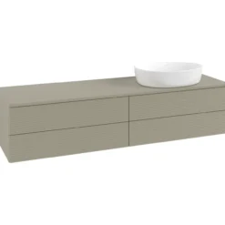 V&b antao servantskap 4 skuffer rillet 1600x360x500 høyre m/kranhull stengrå