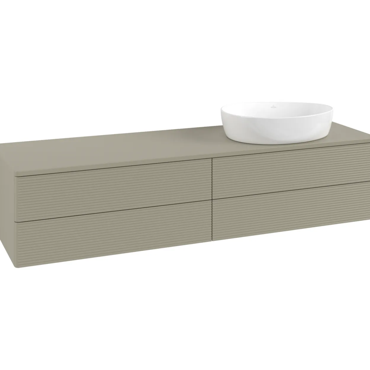 V&b antao servantskap 4 skuffer rillet 1600x360x500 høyre m/kranhull stengrå