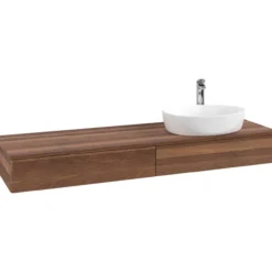V&b antao servantskap 2 skuffer rillet 1600x190x500 høyre m/kranhull valnøtt/valnøtt
