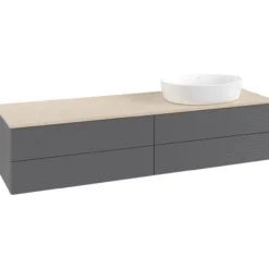 V&b antao servantskap 4 skuffer rillet 1600x360x500 høyre u/kranhull antrasitt/créme